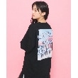 ピンク ラテ(PINK-latte)の【130cmあり】バックフォトプリントTシャツ ブラック(019)