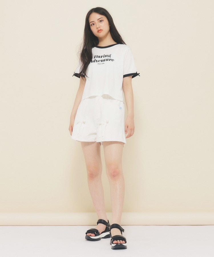 ピンク ラテ(PINK-latte)の【ニコラ10月号掲載/130cmあり】リボン付きデニムショートパンツ3