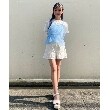 ピンク ラテ(PINK-latte)の【ニコラ10月号掲載/130cmあり】リボン付きデニムショートパンツ20