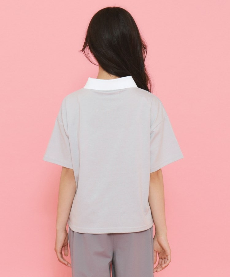 ピンク ラテ(PINK-latte)のポロ衿ハーフジップTシャツ15