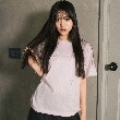ピンク ラテ(PINK-latte)のリボンロゴプリントラインストーン付きTシャツ19