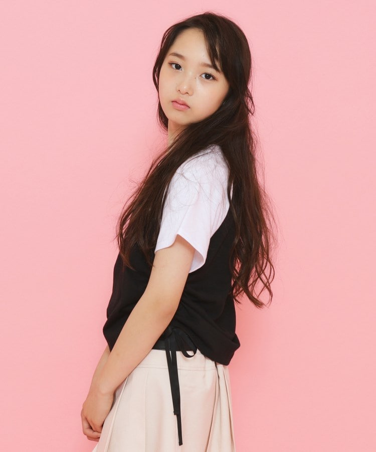 ピンク ラテ(PINK-latte)のサイドドロストクマプリントTシャツ6