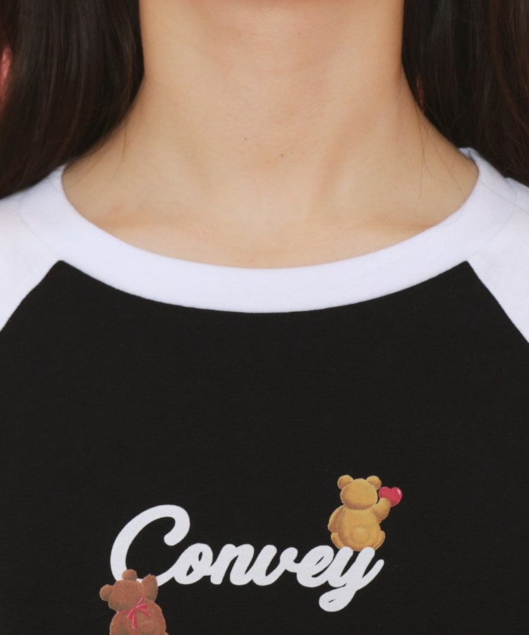 ピンク ラテ(PINK-latte)のサイドドロストクマプリントTシャツ12