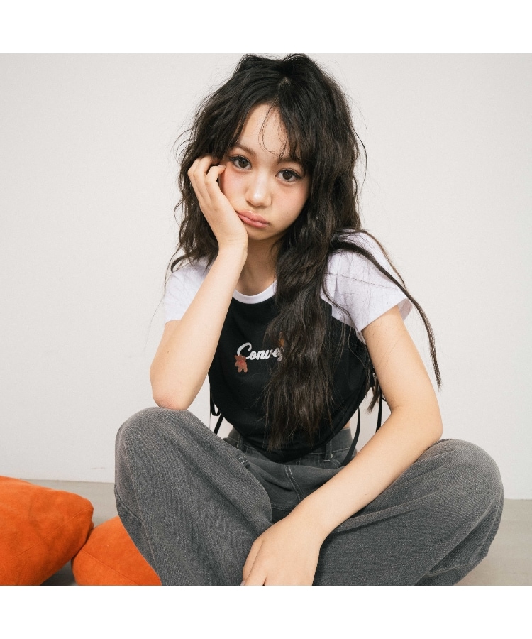 ピンク ラテ(PINK-latte)のサイドドロストクマプリントTシャツ15