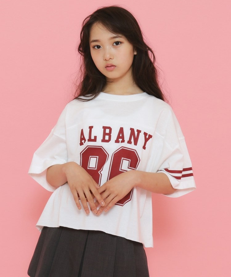 ピンク ラテ(PINK-latte)の【130cmあり】ナンバリング ゆるTシャツ1