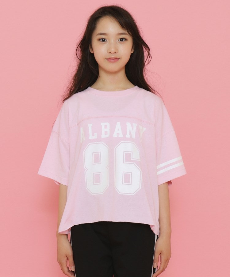 ピンク ラテ(PINK-latte)の【130cmあり】ナンバリング ゆるTシャツ13
