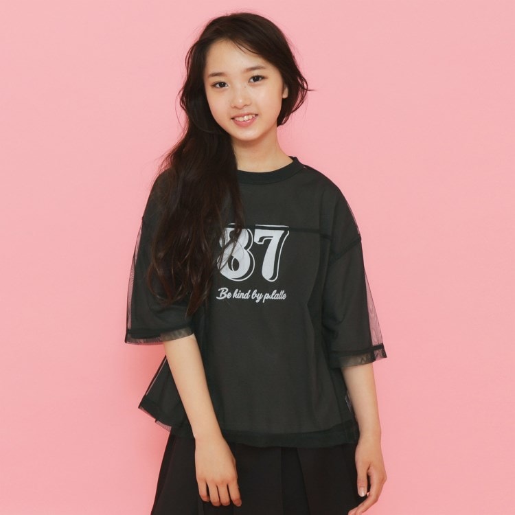 ピンク ラテ(PINK-latte)の【セットアイテム】チュールレイヤードTシャツセット カットソー