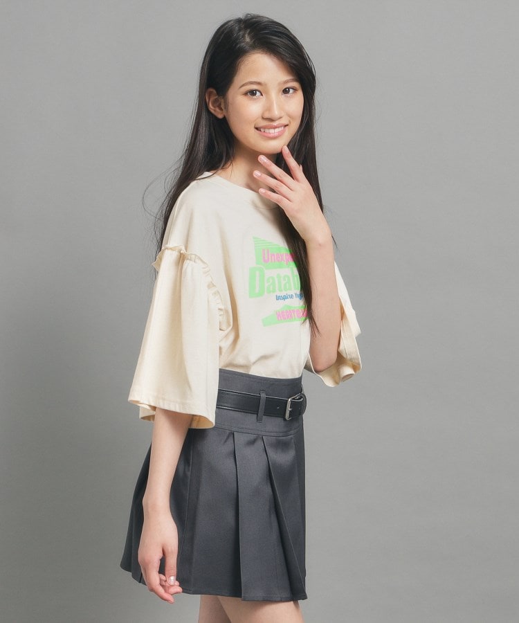 ピンク ラテ(PINK-latte)の【130cmあり】ミニフリル付きボリューム袖Tシャツ9