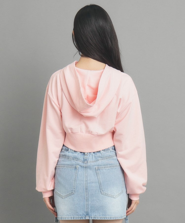 130cmあり】ショート丈フードジップパーカー(パーカー) | PINK 130cmあり】ショート丈フードジップパーカー(パーカー) | PINK