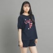 ピンク ラテ(PINK-latte)の【130cmあり/セットアイテム】裏毛カレッジプリント ネイビー(094)