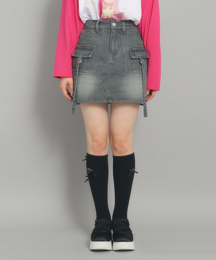 インナー付き】デニムカーゴスカート(デニムスカート) | PINK インナー付き】デニムカーゴスカート(デニムスカート) | PINK