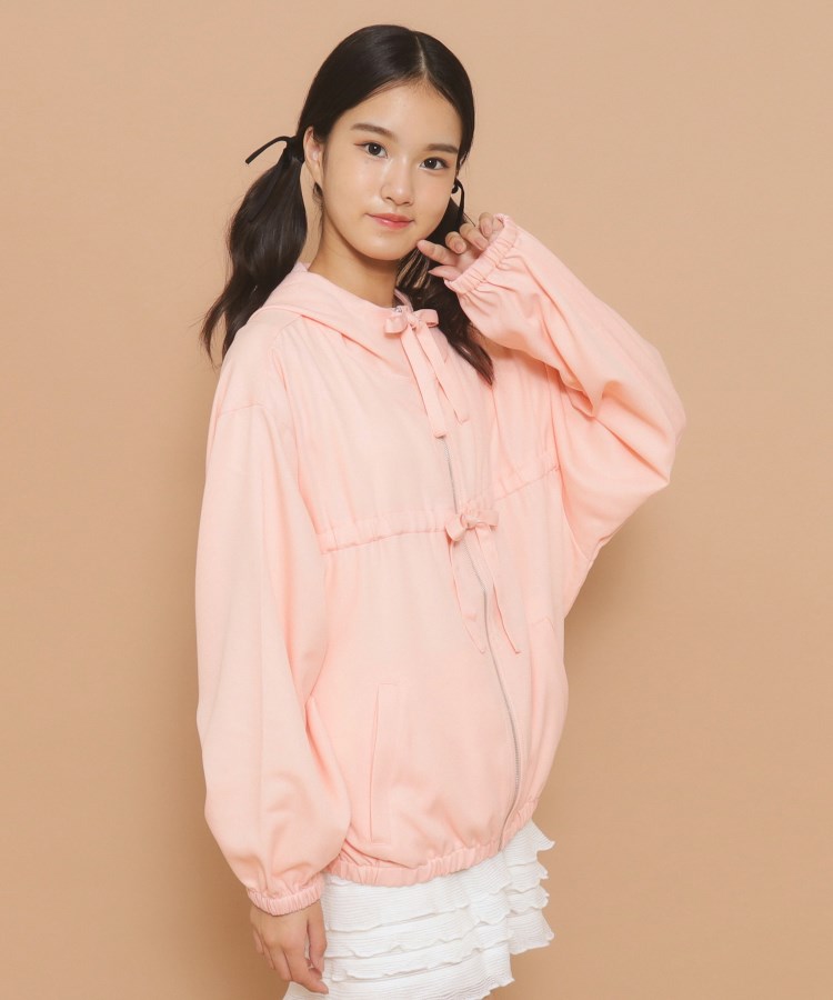 ピンク ラテ(PINK-latte)の【130cmあり】フード付き フロントダブルリボンアウター18