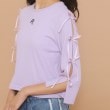 ピンク ラテ(PINK-latte)の【130cmあり】リボン袖ショート丈プルオーバー5