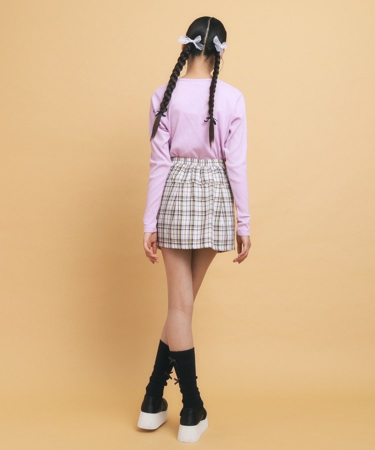 ピンク ラテ(PINK-latte)の【130cmあり】シンプルロゴ刺繍の優秀リブロンT17