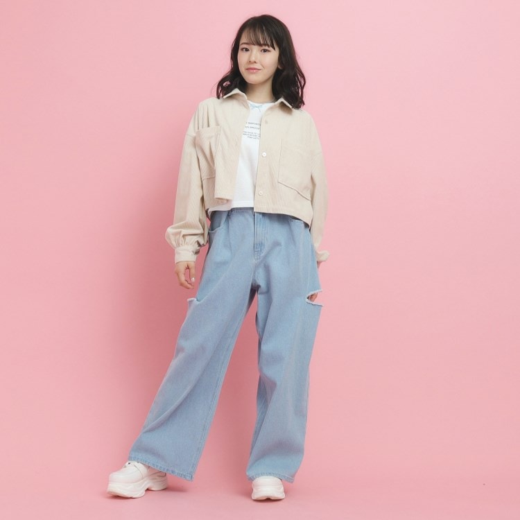 ピンク ラテ(PINK-latte)の【カラー追加/セットアイテム】ショート丈シャツブルゾン トップス＋インナーセット