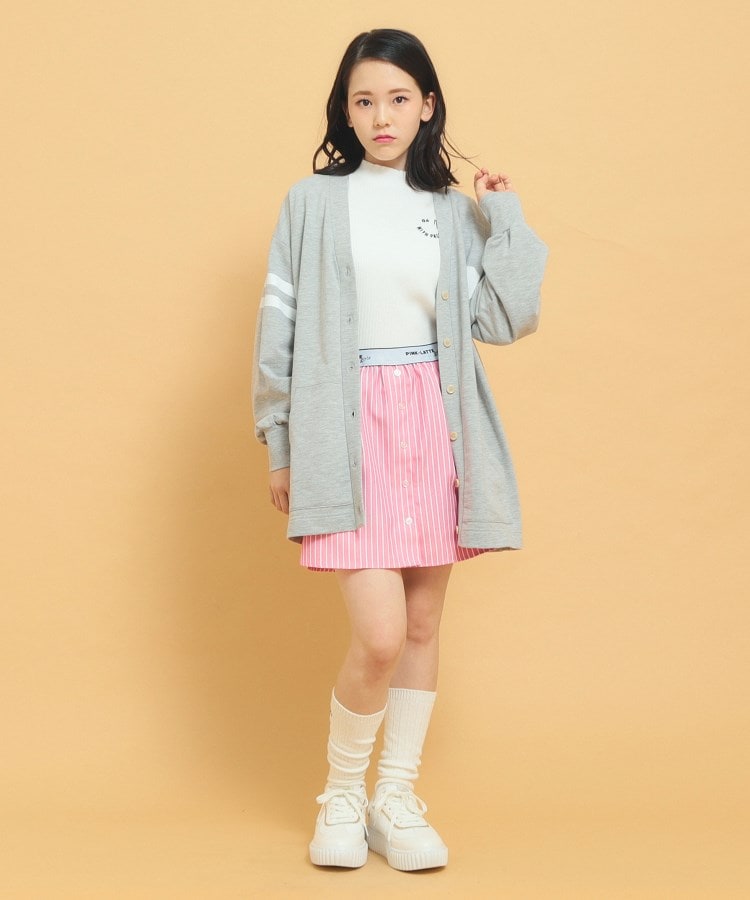 ピンク ラテ(PINK-latte)の【インナー付き】ストライプシャツスカート14