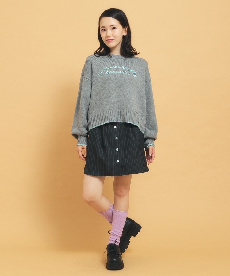 ピンク ラテ(PINK-latte)の【インナー付き】ストライプシャツスカート17