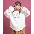 ピンク ラテ(PINK-latte)の袖ギャザー裏起毛 オフホワイト(003)