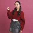 ピンク ラテ(PINK-latte)の【セットアイテム】ベーシック レイヤー見せショート丈ニット ボルドー(064)