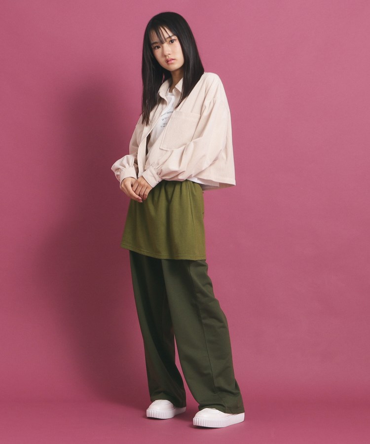ピンク ラテ(PINK-latte)のバックプリントスカート付レイヤードパンツ11