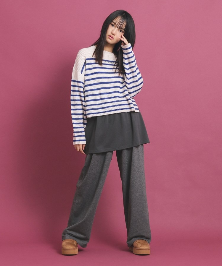 ピンク ラテ(PINK-latte)のバックプリントスカート付レイヤードパンツ16