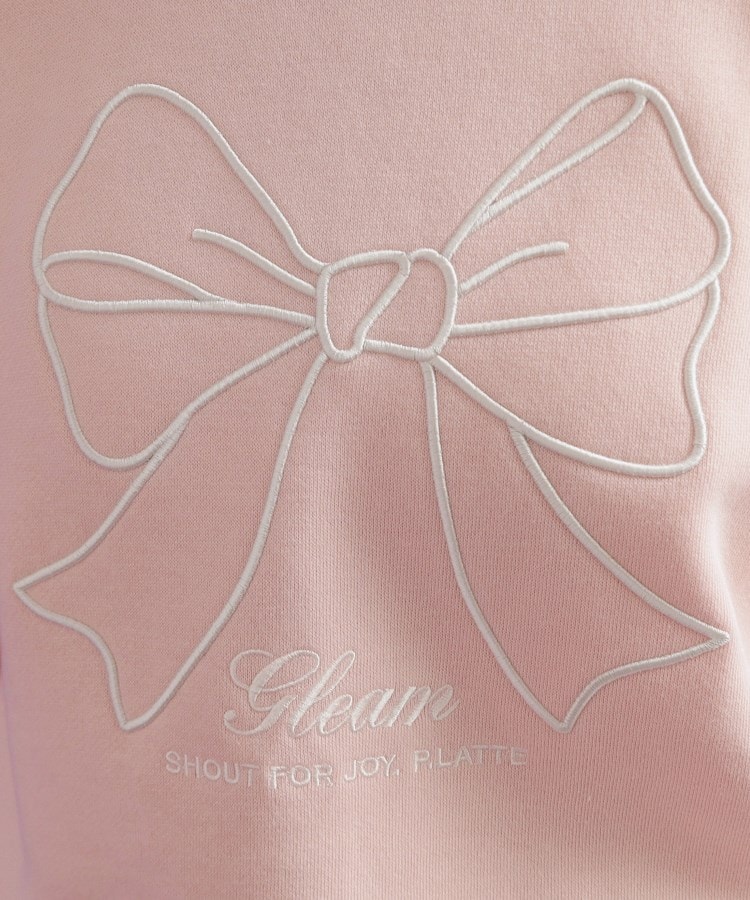 ピンク ラテ(PINK-latte)のリボン立体刺繍裏起毛プルオーバー14
