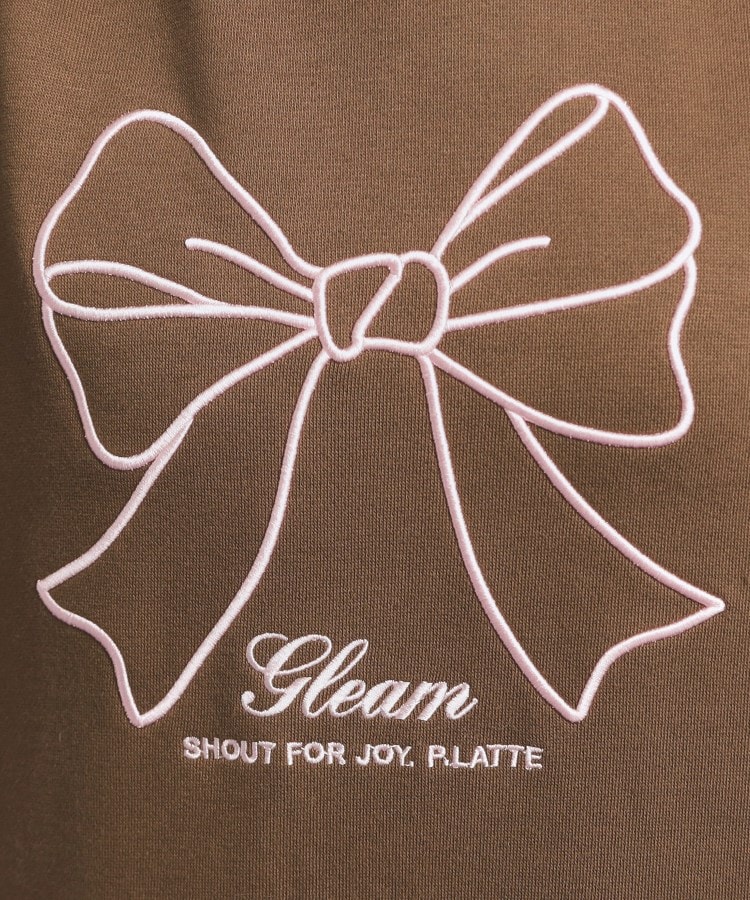 ピンク ラテ(PINK-latte)のリボン立体刺繍裏起毛プルオーバー18