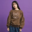 ピンク ラテ(PINK-latte)のリボン立体刺繍裏起毛プルオーバー16