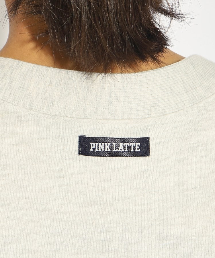 ピンク ラテ(PINK-latte)の裏毛ツイルアップリケロゴカーデ7