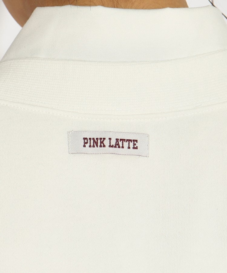 ピンク ラテ(PINK-latte)の裏毛ツイルアップリケロゴカーデ12
