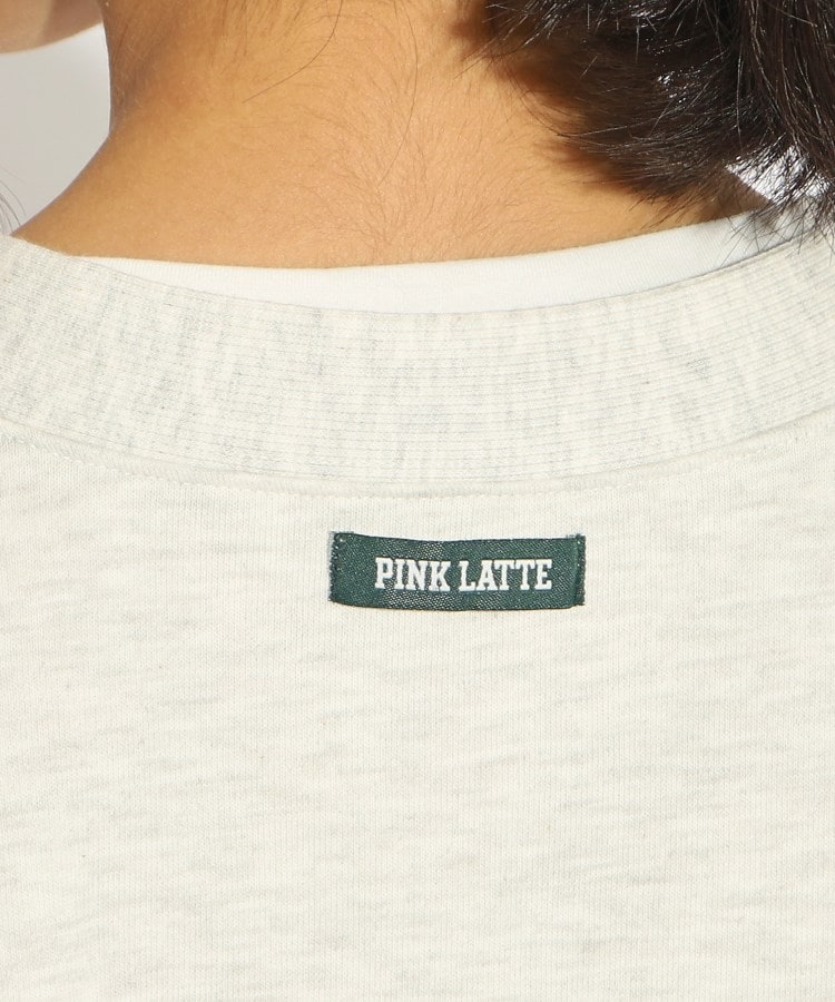 ピンク ラテ(PINK-latte)の裏毛ツイルアップリケロゴカーデ18