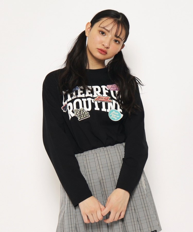 ピンク ラテ(PINK-latte)の【大人気】カレッジワッペン ロングTシャツ6