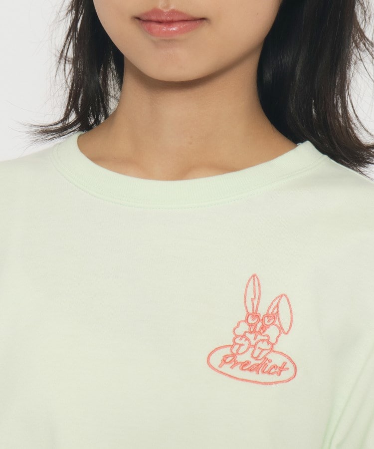 ピンク ラテ(PINK-latte)のドロスト裾ワッペンデザインロングTシャツ16