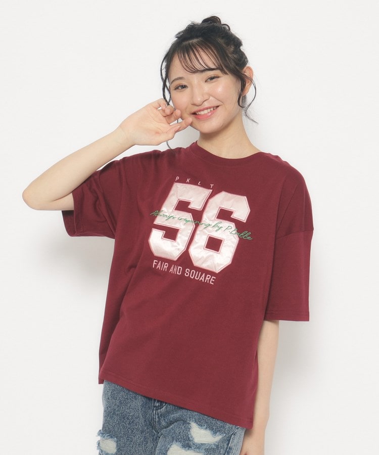 サテンアップリケアソートTシャツ(Tシャツ) | PINK-latte サテンアップリケアソートTシャツ(Tシャツ) | PINK-latte