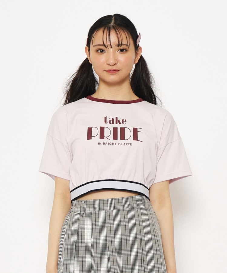 ピンク ラテ(PINK-latte)の【ピンクラテ　トレンド部コラボ】短丈リンガーTシャツ11