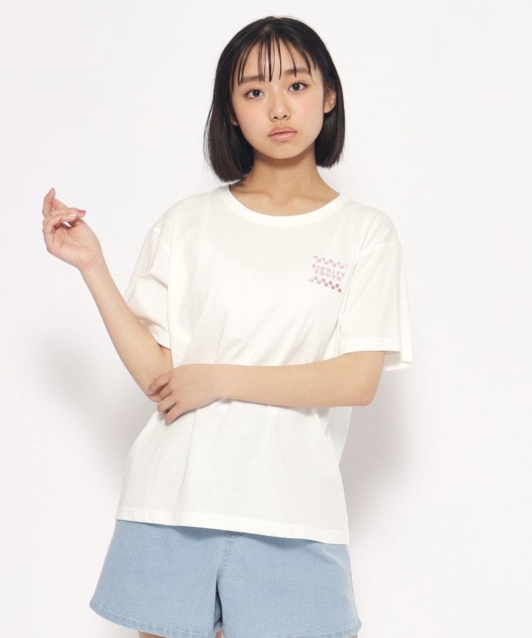 接触冷感】チェリーTシャツ(Tシャツ) | PINK-latte(ピンク 接触冷感】チェリーTシャツ(Tシャツ) | PINK-latte(ピンク