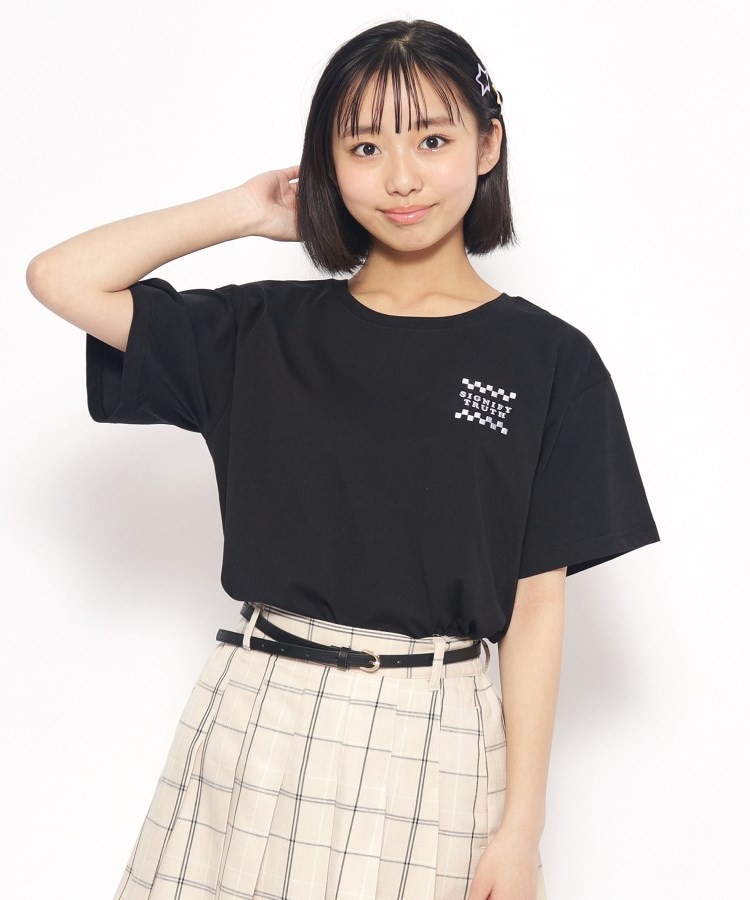 ピンク ラテ(PINK-latte)の【接触冷感】チェリーTシャツ ブラック(019)