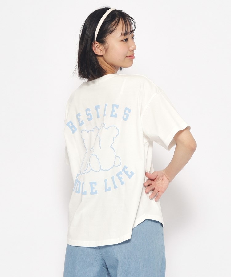 ピンク ラテ(PINK-latte)の【接触冷感】クマちゃんTシャツ オフホワイト(003)