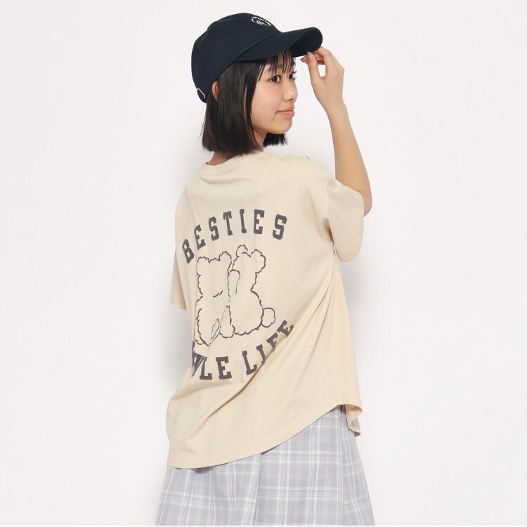 ピンク ラテ(PINK-latte)の【接触冷感機能付き】クマちゃんプリントTシャツ Ｔシャツ