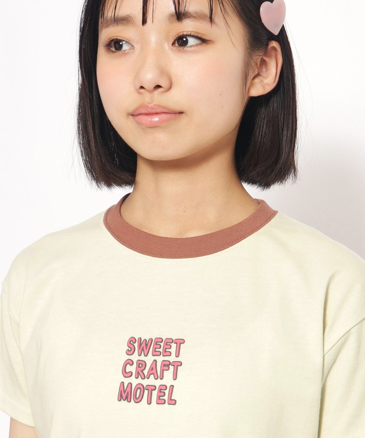 ピンク ラテ(PINK-latte)のリンガー配色コンパクトTシャツ16