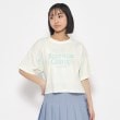 ピンク ラテ(PINK-latte)のタイダイ柄短丈Tシャツ ライトグリーン(031)