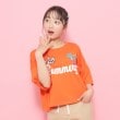 ピンク ラテ(PINK-latte)のユニフォームワッペンTシャツ[五分袖] オレンジ(066)