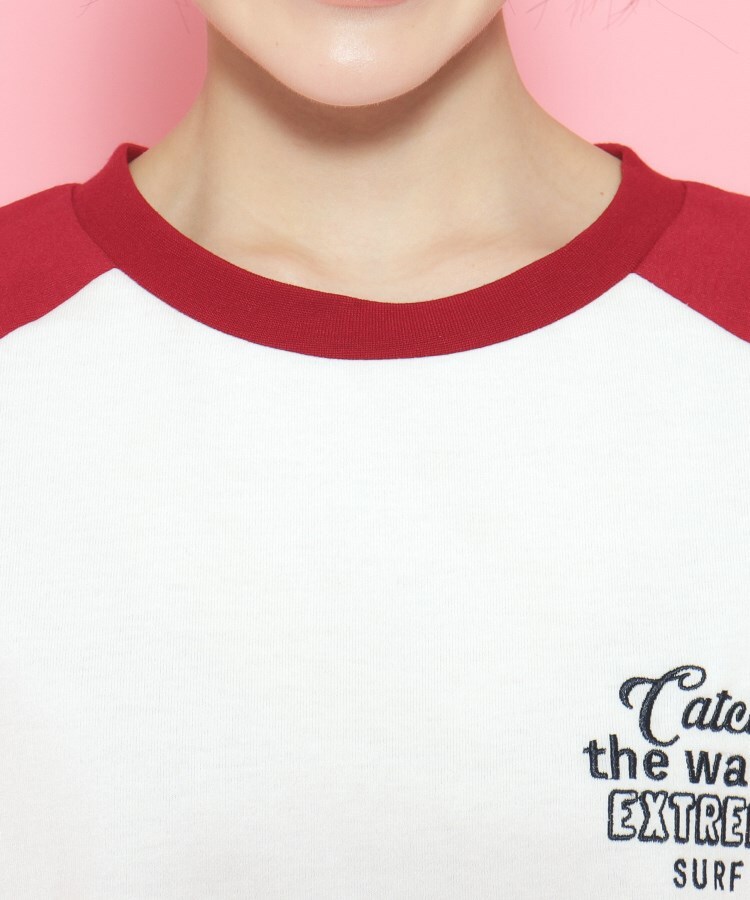 ピンク ラテ(PINK-latte)の【大人気商品!追加】配色ラグランチュニックTシャツ16