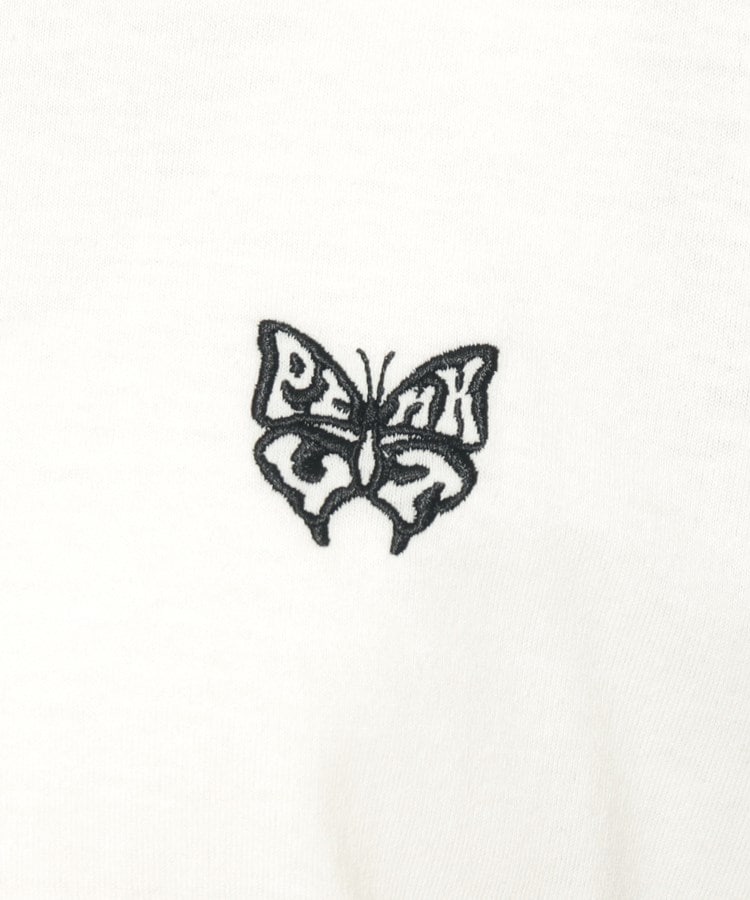 ピンク ラテ(PINK-latte)の袖ラインリボンTシャツ[五分袖][クロップド丈]4