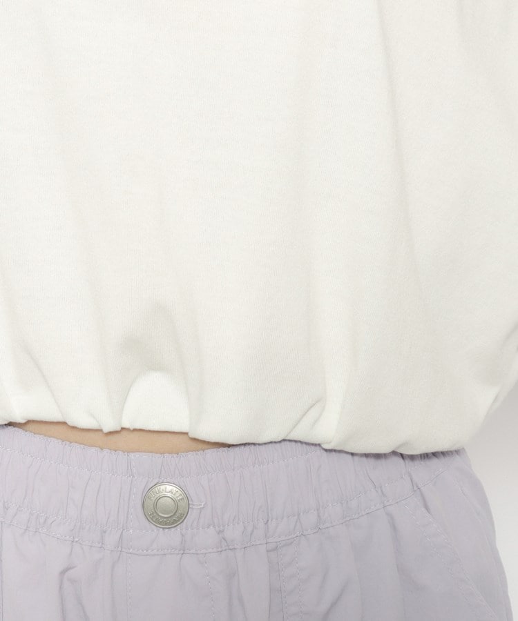ピンク ラテ(PINK-latte)の袖ラインリボンTシャツ[五分袖][クロップド丈]18