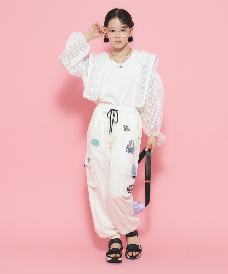 ピンク ラテ(PINK-latte)の【接触冷感機能付き】大人気ワッペンカーゴパンツ2