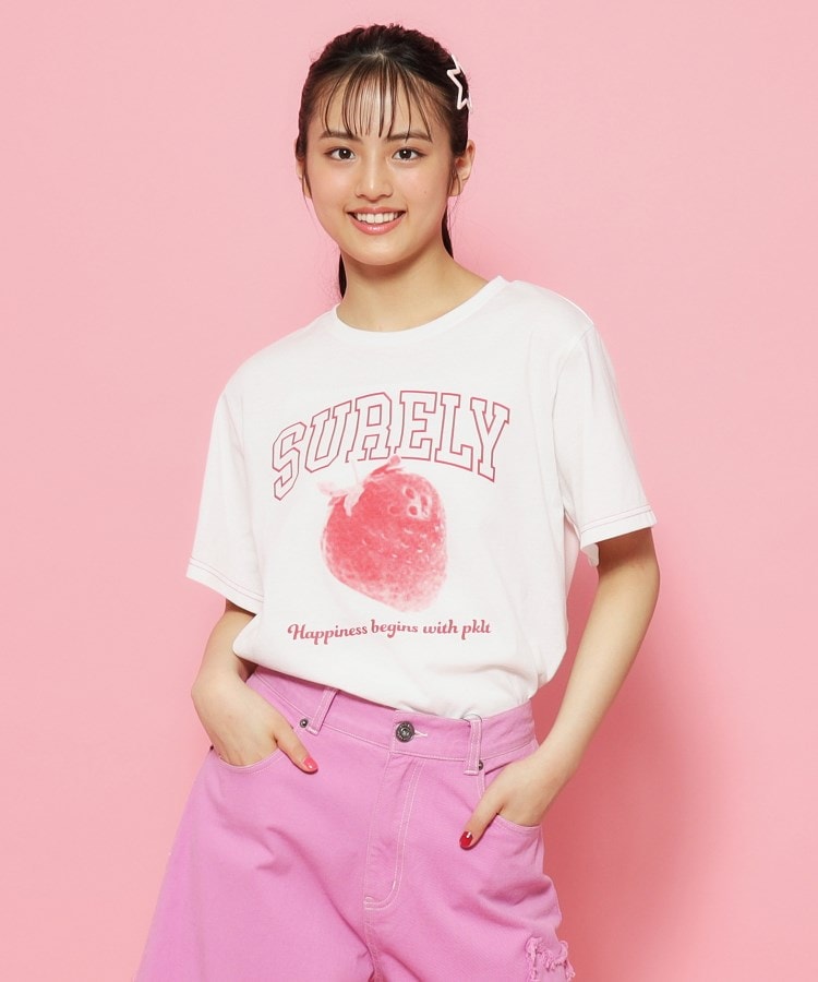 ピンク ラテ(PINK-latte)の【接触冷感】フルーツTシャツ1