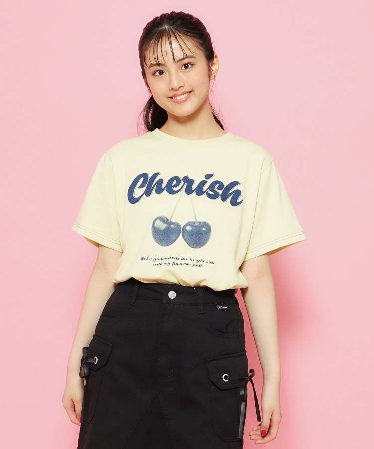 接触冷感】フルーツTシャツ(Tシャツ) | PINK-latte(ピンク 接触冷感】フルーツTシャツ(Tシャツ) | PINK-latte(ピンク