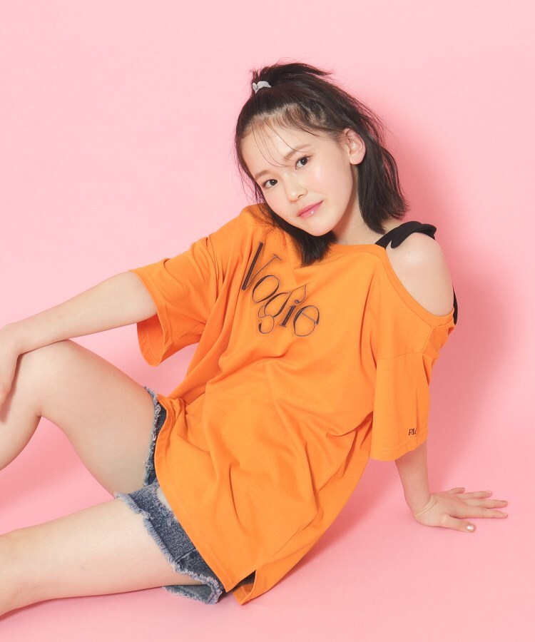 ピンク ラテ(PINK-latte)のリボンショルダーチュニックTシャツ12