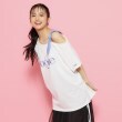 ピンク ラテ(PINK-latte)のリボンショルダーチュニックTシャツ2